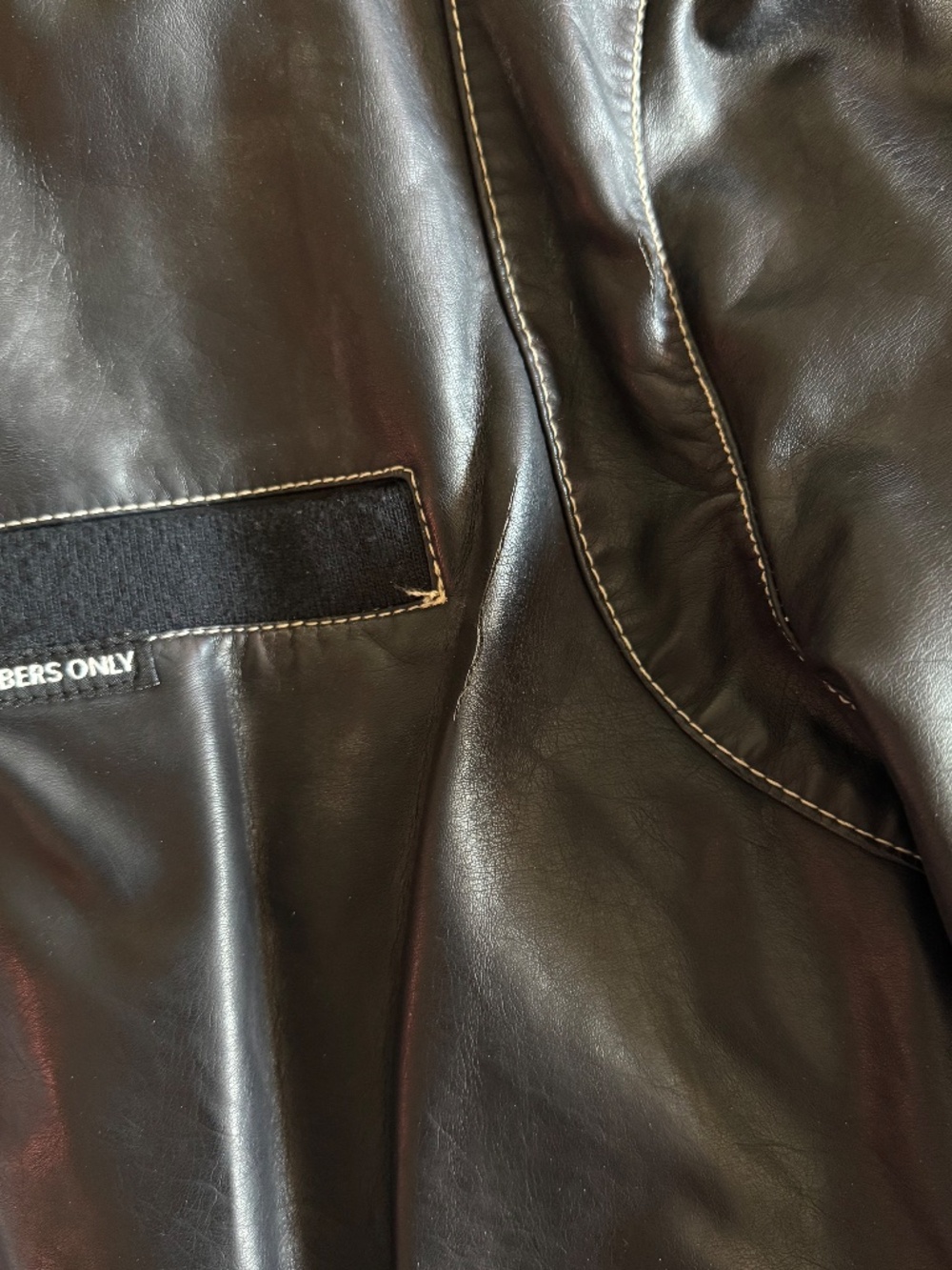 Members Only Iconic Racer Faux Leather Jacket Black Men’s L - Picture 15 of 15
